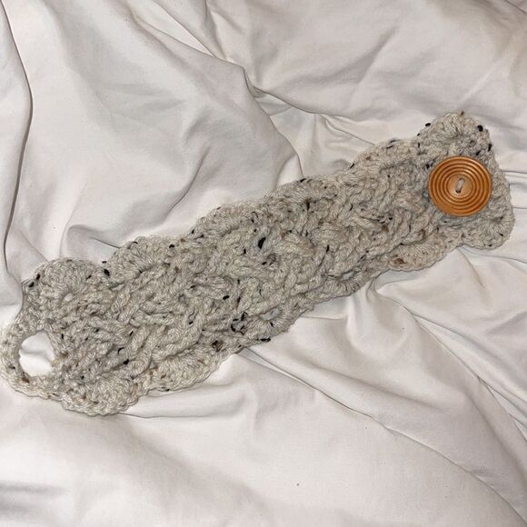 Handmade coffee tea mug hug hugger cozy NEW gift cream tweed grey gray - Picture 4 of 4